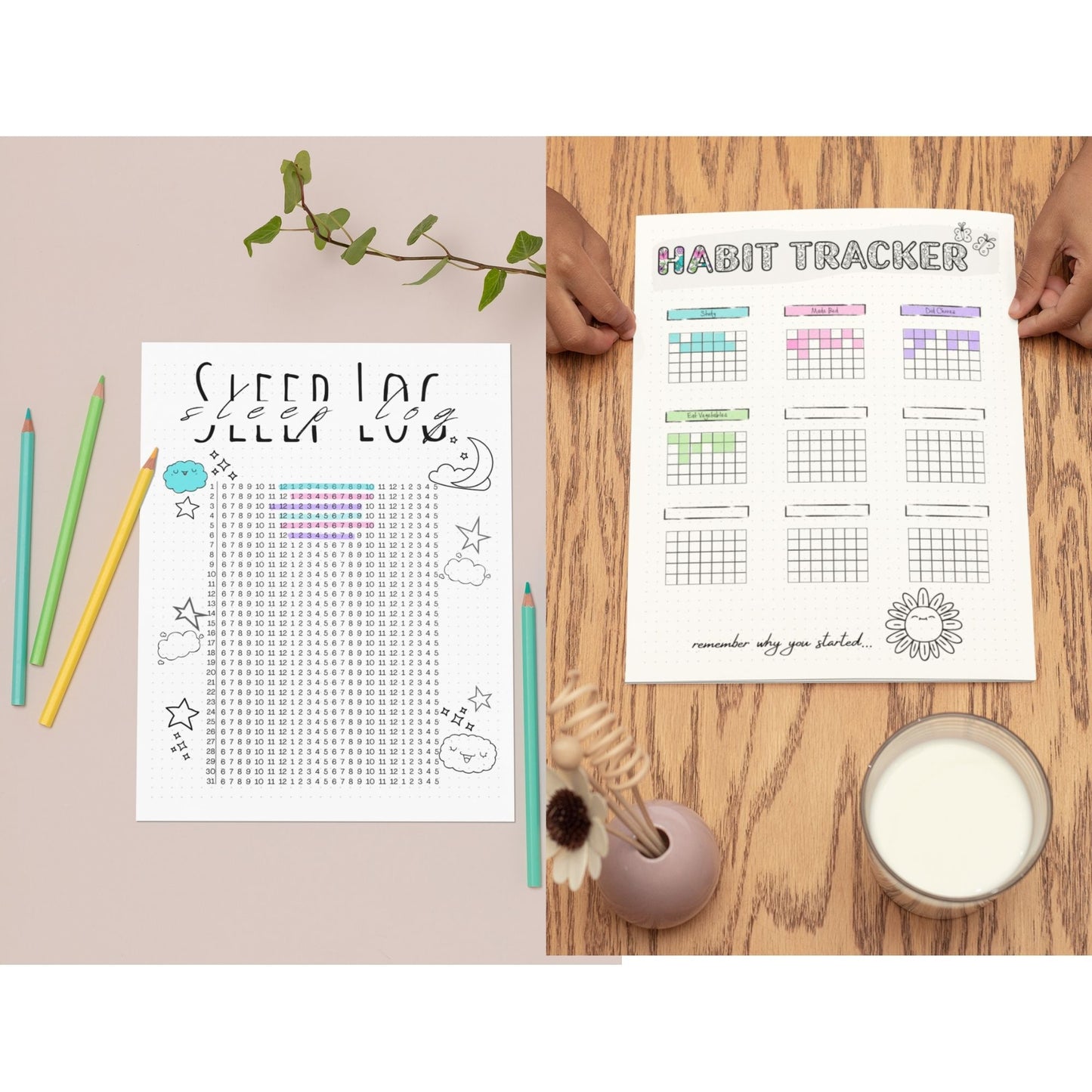 The Simple: Complete Pre-Made Bullet Dotted Journal Pages Instant Download Printable Planner