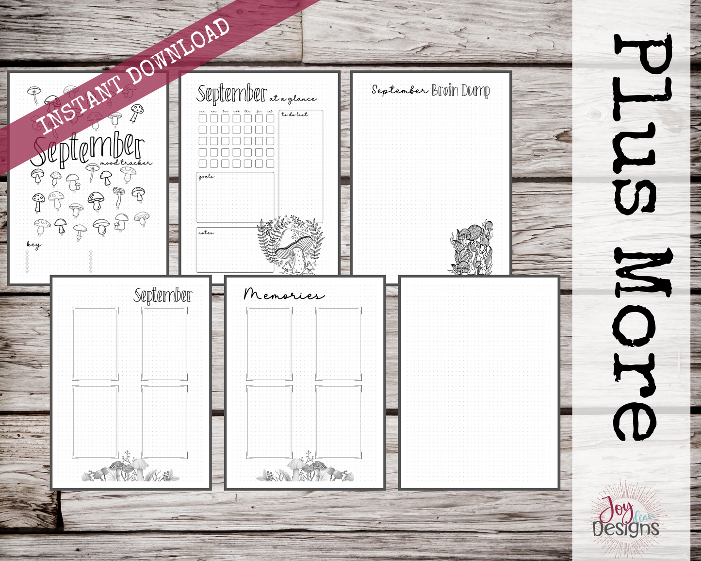 September PreMade Bullet Dotted Journal Planner Pages | Instant Download Printable Planner | Weekly Bujo Inserts Template PDF 2 Sizes