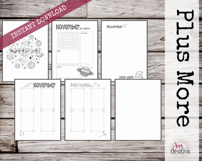 November PreMade Bullet Dotted Journal Planner Pages | Instant Download Printable Planner | Weekly Bujo Inserts Template PDF 2 Sizes