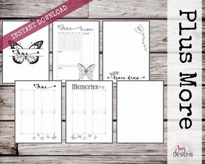 June PreMade Bullet Dotted Journal Planner Pages | Instant Download Printable Planner | Weekly Bujo Inserts Template PDF 2 Sizes