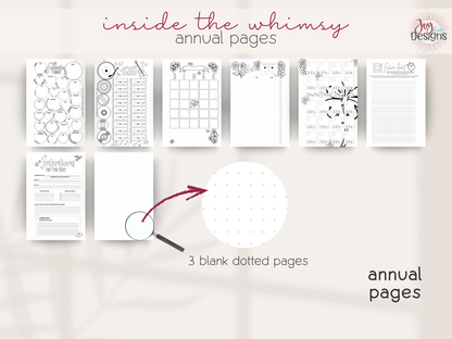 The Whimsy: Undated Premade Bullet Dotted Journal Planner | A little planning. A little colouring. A whole lot of whimsy. ✨