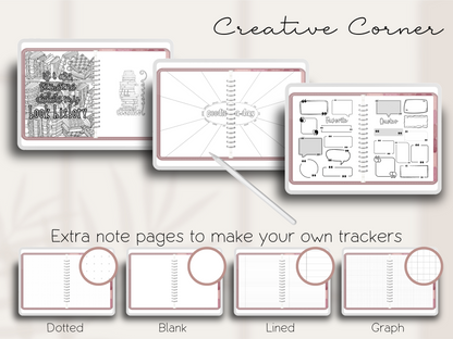 Digital Reading Tracker Journal Instant Download, Book Journal, Reading Planner PDF, Book Tracker, Digital Reading Journal for Goodnotes