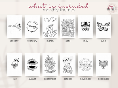 the elegant bullet dotted journal undated planner printable bujo minimalist planner digital download build your own journal coloring pages goodnotes planner notability planner aesthetic journal self care journal productivity planner goal setting notebook mindfulness planner creative journaling template diy planner digital stationery dotted or no dots pdf journal a4 a5 us letter 6x9 printable bullet journal pre made planner for beginners