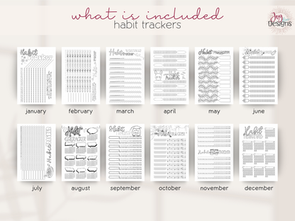 aesthetic bullet journal download pdf 2026 premade dotted planner digital bujo creative planner for women mental health tracking anxiety mood water sleep habit logs monthly themes winter valentines bees easter plants space citrus ice cream owls halloween coffee christmas printable journal in four sizes 6x9 US Letter A4 A5 coloring pages dutch door layouts bleed proof style organization self care routine gift idea