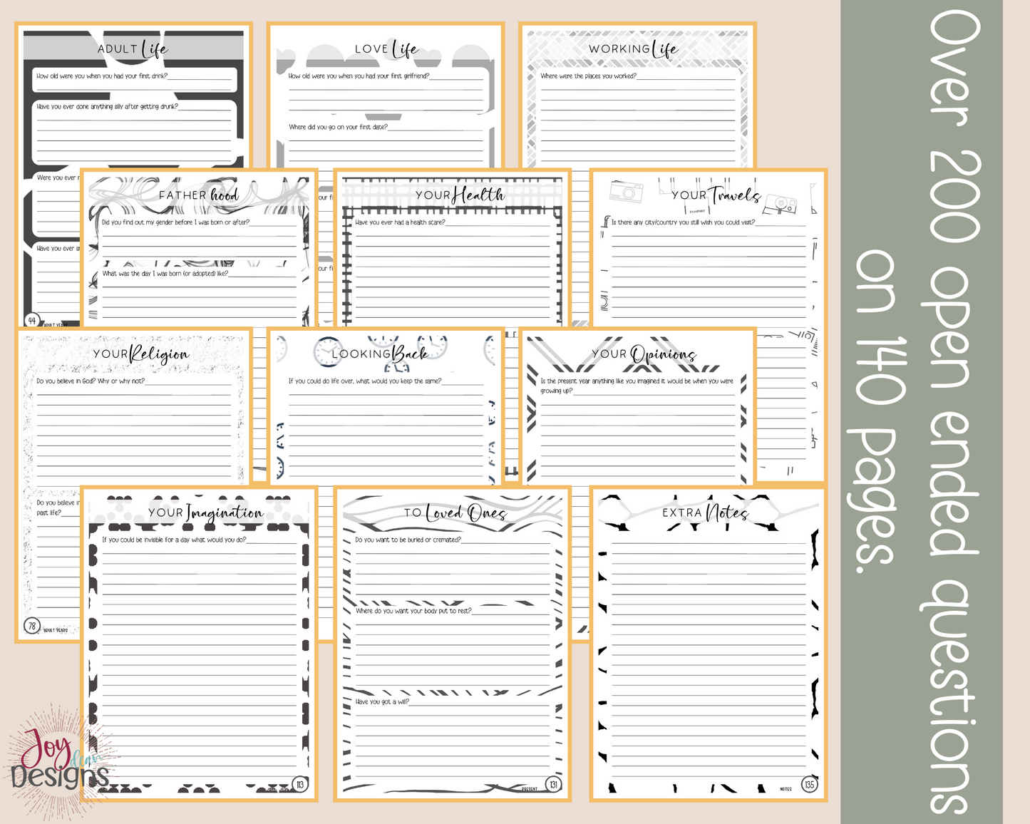 What's Your Story, Dad? A Father's Guided Notebook With over 200 Open Ended Journal Questions for Dad: Instant Download Printable