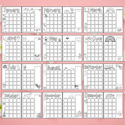 The Simple: Complete Pre-Made Bullet Dotted Journal Pages Instant Download Printable Planner