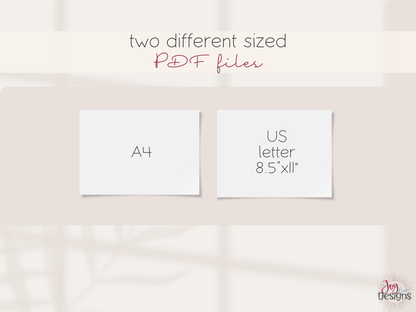 2026 Monthly Calendars Doodle Coloring Instant Download Printable Calendar 8.5x11 and A4