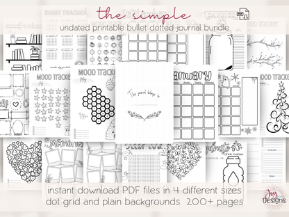 bullet dotted journal pages printable planner download instant pdf digital undated build your own journal 200 plus pages year in pixels goals memory pages savings log self care contacts special dates wishlist book tracker calendar weekly tracker mood tracker gratitude sleep dream habit spending water workout blank dotted goodnotes notability printable planner download bujo pages digital journaling productivity organization creativity mindfulness
