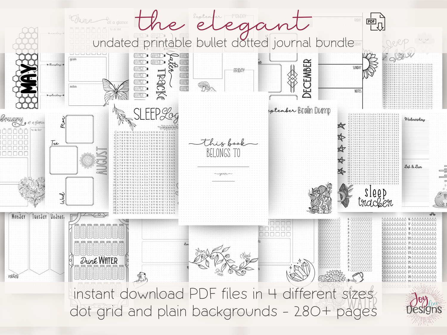 the elegant bullet dotted journal undated planner printable bujo minimalist planner digital download build your own journal coloring pages goodnotes planner notability planner aesthetic journal self care journal productivity planner goal setting notebook mindfulness planner creative journaling template diy planner digital stationery dotted or no dots pdf journal a4 a5 us letter 6x9 printable bullet journal pre made planner for beginners