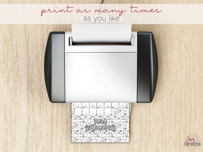 2026 Monthly Calendars Doodle Coloring Instant Download Printable Calendar 8.5x11 and A4