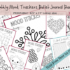 Monthly mood tracker bullet journal instant download planner printable habit tracker digital daily weekly calendar 2022 2023 mental health anxiety relief color in pages coloring pages dotted bullett tracker bujo notebook goodnotes notability ipad