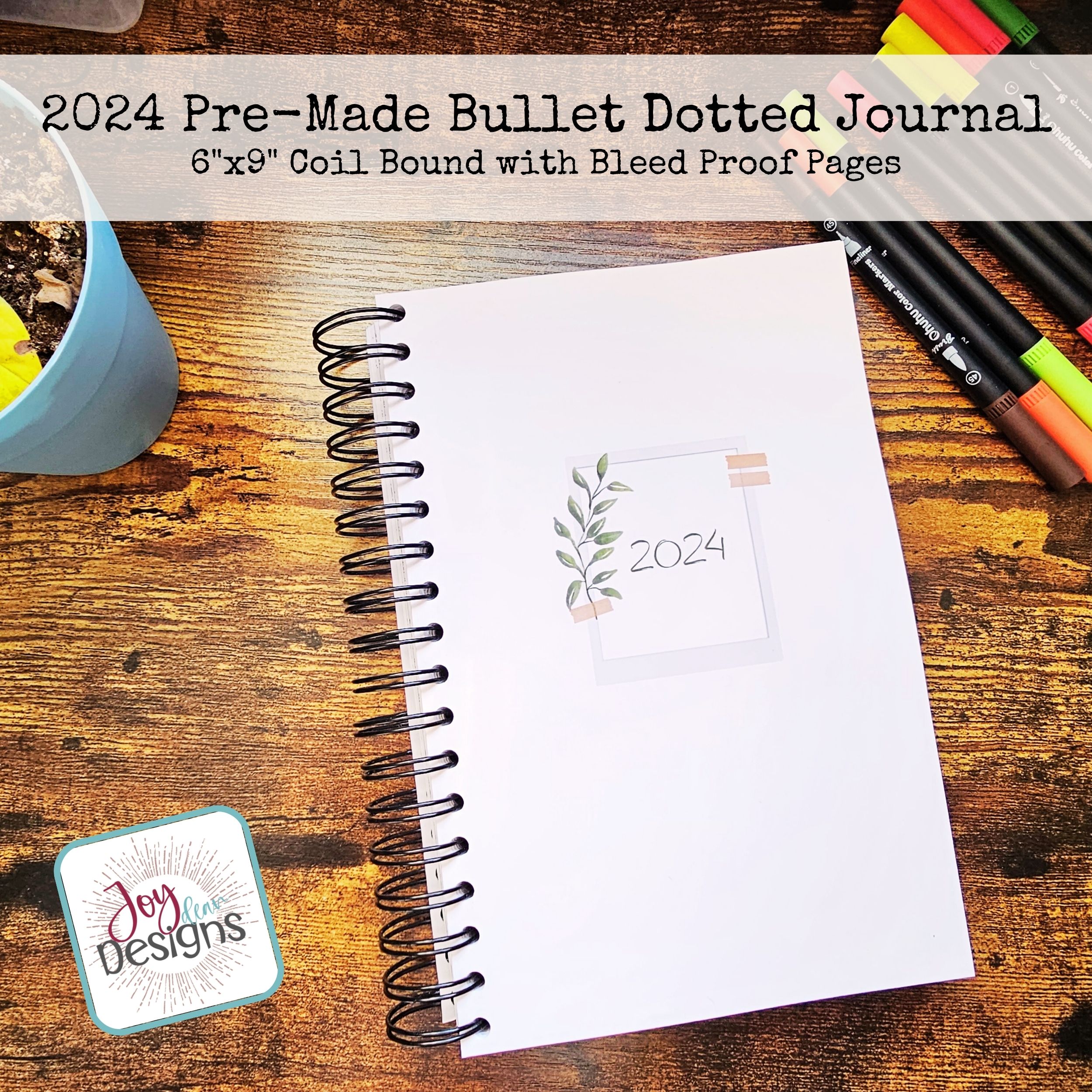 Hardbound Premade Bullet Journal with Doodles! FULL YEAR, UNDATED, 12  MONTHLY THEMES
